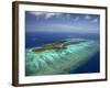 Mana Island and Coral Reef, Mamanuca Islands, Fiji-David Wall-Framed Photographic Print