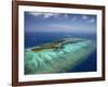 Mana Island and Coral Reef, Mamanuca Islands, Fiji-David Wall-Framed Photographic Print