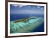 Mana Island and Coral Reef, Mamanuca Islands, Fiji-David Wall-Framed Photographic Print