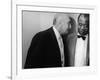 Manager Joe Glaser Conferring with Client, Musician Louis Armstrong, after a Concert-null-Framed Premium Photographic Print