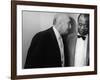 Manager Joe Glaser Conferring with Client, Musician Louis Armstrong, after a Concert-null-Framed Premium Photographic Print