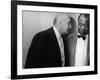 Manager Joe Glaser Conferring with Client, Musician Louis Armstrong, after a Concert-null-Framed Premium Photographic Print