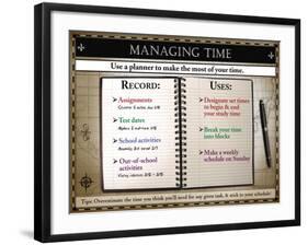 Managing Time-null-Framed Art Print