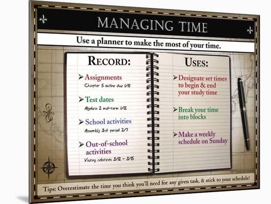 Managing Time-null-Mounted Art Print