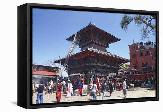 Manakamana Temple, Manakamana, Gorkha District, Gandaki, Nepal, Asia-Ian Trower-Framed Stretched Canvas