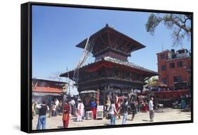 Manakamana Temple, Manakamana, Gorkha District, Gandaki, Nepal, Asia-Ian Trower-Framed Stretched Canvas