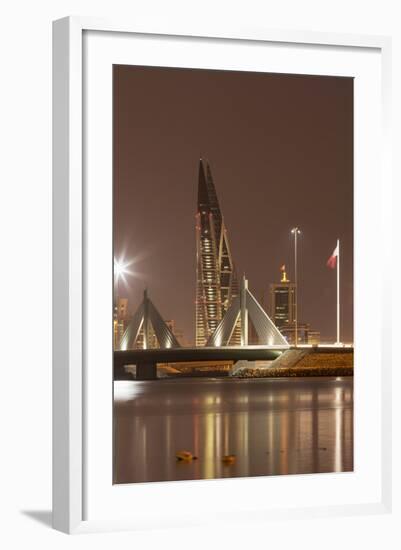 Manama at Night, Bahrain, Middle East-Angelo Cavalli-Framed Photographic Print