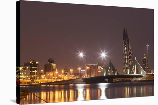 Manama at Night, Bahrain, Middle East-Angelo Cavalli-Stretched Canvas