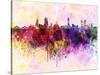 Manama Skyline in Watercolor Background-paulrommer-Stretched Canvas