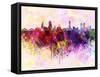 Manama Skyline in Watercolor Background-paulrommer-Framed Stretched Canvas
