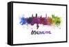 Manama Skyline in Watercolor-paulrommer-Framed Stretched Canvas