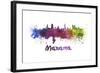 Manama Skyline in Watercolor-paulrommer-Framed Art Print