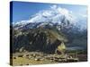 Manang Village and Annapurna Himalayan Range, Marsyangdi River Valley, Gandaki, Nepal-Jochen Schlenker-Stretched Canvas