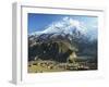 Manang Village and Annapurna Himalayan Range, Marsyangdi River Valley, Gandaki, Nepal-Jochen Schlenker-Framed Premium Photographic Print