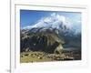 Manang Village and Annapurna Himalayan Range, Marsyangdi River Valley, Gandaki, Nepal-Jochen Schlenker-Framed Photographic Print