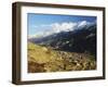 Manang Village and Annapurna Himalayan Range, Marsyangdi River Valley, Gandaki, Nepal-Jochen Schlenker-Framed Photographic Print