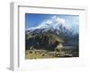 Manang Village and Annapurna Himalayan Range, Marsyangdi River Valley, Gandaki, Nepal-Jochen Schlenker-Framed Photographic Print