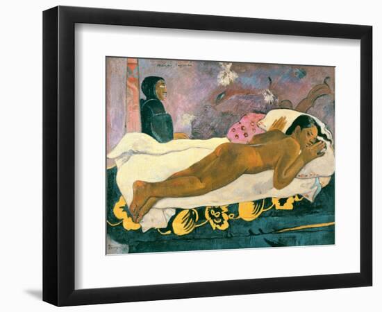 Manao Tupapau (The Spirit of the Dead Watches), 1892-Paul Gauguin-Framed Premium Giclee Print