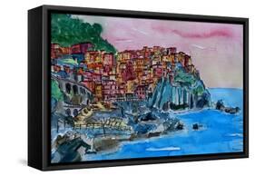 Manarola A Cinque Terre Dream-Markus Bleichner-Framed Stretched Canvas