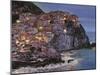 Manarola at dusk-Guido Borelli-Mounted Giclee Print