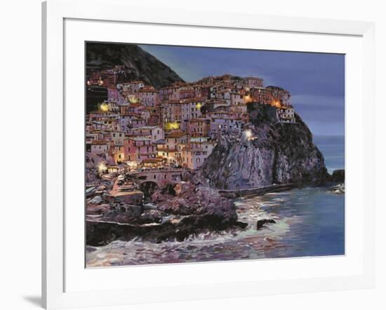 Manarola at Dusk-Guido Borelli-Framed Giclee Print