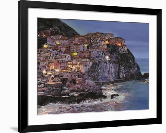 Manarola at Dusk-Guido Borelli-Framed Giclee Print