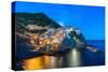 Manarola, Cinque Terre at Twilight-Fadi Al-Barghouthy-Stretched Canvas