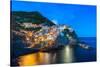 Manarola, Cinque Terre at Twilight-Fadi Al-Barghouthy-Stretched Canvas