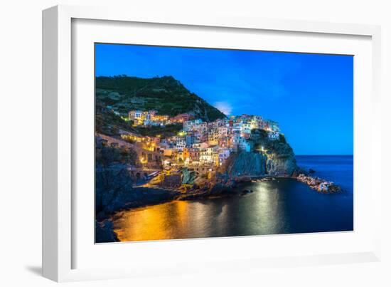 Manarola, Cinque Terre at Twilight-Fadi Al-Barghouthy-Framed Photographic Print