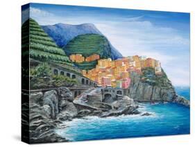 Manarola, Cinque Terre, Italy-Marilyn Dunlap-Stretched Canvas