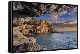 Manarola, Cinque Terre, Liguria, Italy-ClickAlps-Framed Stretched Canvas