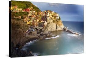 Manarola in After Storm Light, Cinque Terre, Italy-George Oze-Stretched Canvas