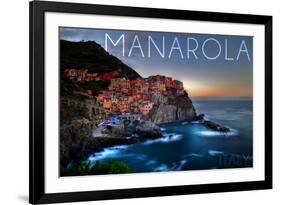 Manarola, Italy - City on Cliff-Lantern Press-Framed Art Print