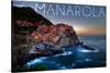 Manarola, Italy - City on Cliff-Lantern Press-Stretched Canvas