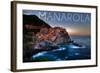 Manarola, Italy - City on Cliff-Lantern Press-Framed Art Print