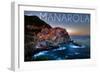 Manarola, Italy - City on Cliff-Lantern Press-Framed Art Print