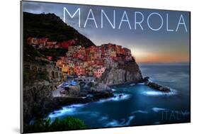 Manarola, Italy - City on Cliff-Lantern Press-Mounted Art Print