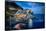 Manarola Night, Cinque Terre, Liguria, Italy-George Oze-Framed Stretched Canvas