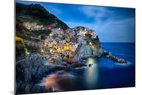 Manarola Night, Cinque Terre, Liguria, Italy-George Oze-Mounted Photographic Print