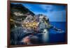 Manarola Night, Cinque Terre, Liguria, Italy-George Oze-Framed Photographic Print