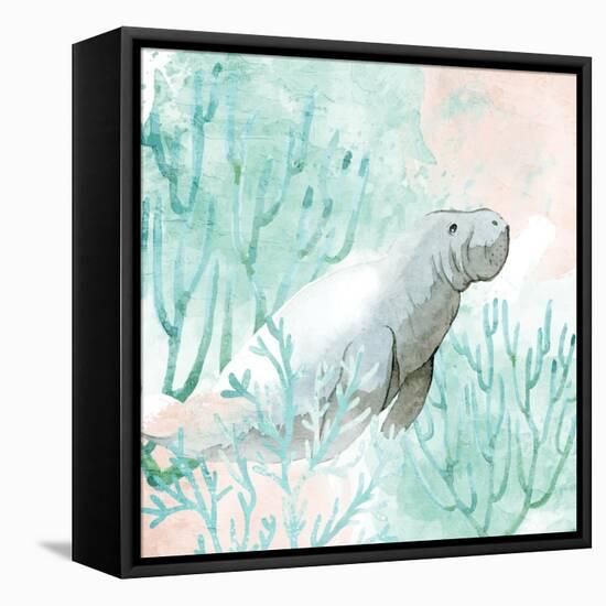Manatee Swim-Kimberly Allen-Framed Stretched Canvas