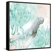 Manatee Swim-Kimberly Allen-Framed Stretched Canvas