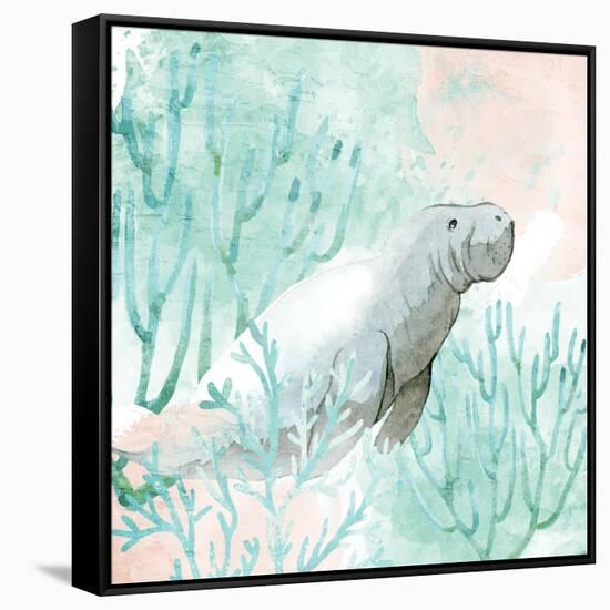 Manatee Swim-Kimberly Allen-Framed Stretched Canvas