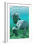 Manatees-Lantern Press-Framed Art Print