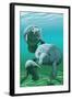 Manatees-Lantern Press-Framed Art Print