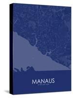 Manaus, Brazil Blue Map-null-Stretched Canvas