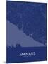 Manaus, Brazil Blue Map-null-Mounted Poster