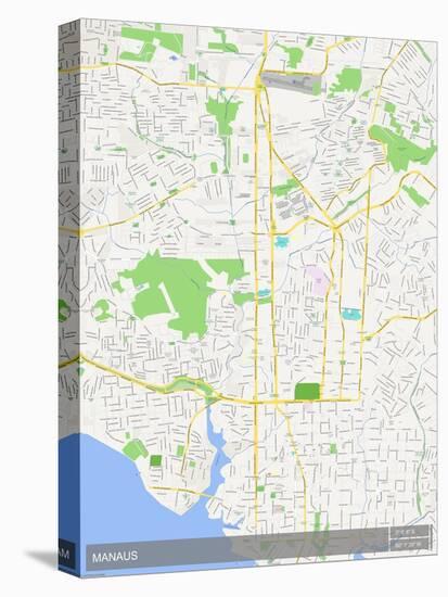 Manaus, Brazil Map-null-Stretched Canvas