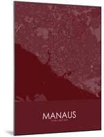 Manaus, Brazil Red Map-null-Mounted Poster