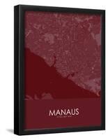 Manaus, Brazil Red Map-null-Framed Poster